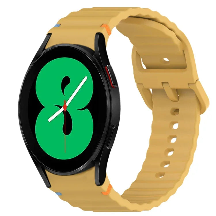 Bracelet de montre en silicone à dégagement rapide et à grain ondulé, pour Samsung Galaxy Watch 4 44mm, pour Samsung Galaxy Watch 4 40mm, pour Samsung Galaxy Watch 4 Classic 46mm, pour Samsung Galaxy Watch 4 Classic 42mm