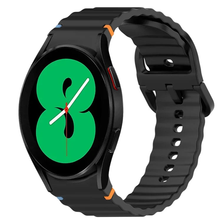 Bracelet de montre en silicone à dégagement rapide et à grain ondulé, pour Samsung Galaxy Watch 4 44mm, pour Samsung Galaxy Watch 4 40mm, pour Samsung Galaxy Watch 4 Classic 46mm, pour Samsung Galaxy Watch 4 Classic 42mm