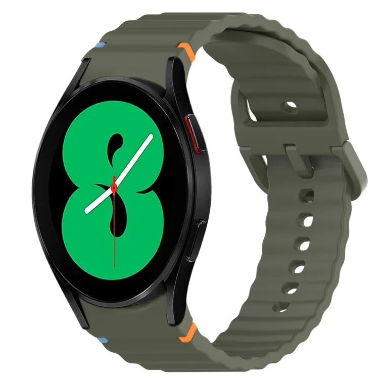 Bracelet de montre en silicone à dégagement rapide et à grain ondulé, pour Samsung Galaxy Watch 4 44mm, pour Samsung Galaxy Watch 4 40mm, pour Samsung Galaxy Watch 4 Classic 46mm, pour Samsung Galaxy Watch 4 Classic 42mm