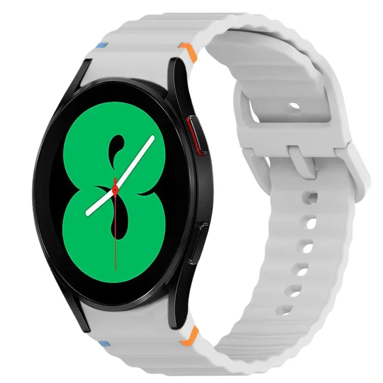 Bracelet de montre en silicone à dégagement rapide et à grain ondulé, pour Samsung Galaxy Watch 4 44mm, pour Samsung Galaxy Watch 4 40mm, pour Samsung Galaxy Watch 4 Classic 46mm, pour Samsung Galaxy Watch 4 Classic 42mm
