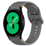 Bracelet de montre en silicone à dégagement rapide et à grain ondulé, pour Samsung Galaxy Watch 4 44mm, pour Samsung Galaxy Watch 4 40mm, pour Samsung Galaxy Watch 4 Classic 46mm, pour Samsung Galaxy Watch 4 Classic 42mm