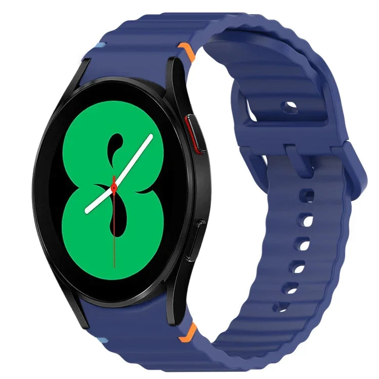 Bracelet de montre en silicone à dégagement rapide et à grain ondulé, pour Samsung Galaxy Watch 4 44mm, pour Samsung Galaxy Watch 4 40mm, pour Samsung Galaxy Watch 4 Classic 46mm, pour Samsung Galaxy Watch 4 Classic 42mm