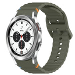 Bracelet de montre en silicone à dégagement rapide et à grain ondulé, pour Samsung Galaxy Watch 4 44mm, pour Samsung Galaxy Watch 4 40mm, pour Samsung Galaxy Watch 4 Classic 46mm, pour Samsung Galaxy Watch 4 Classic 42mm