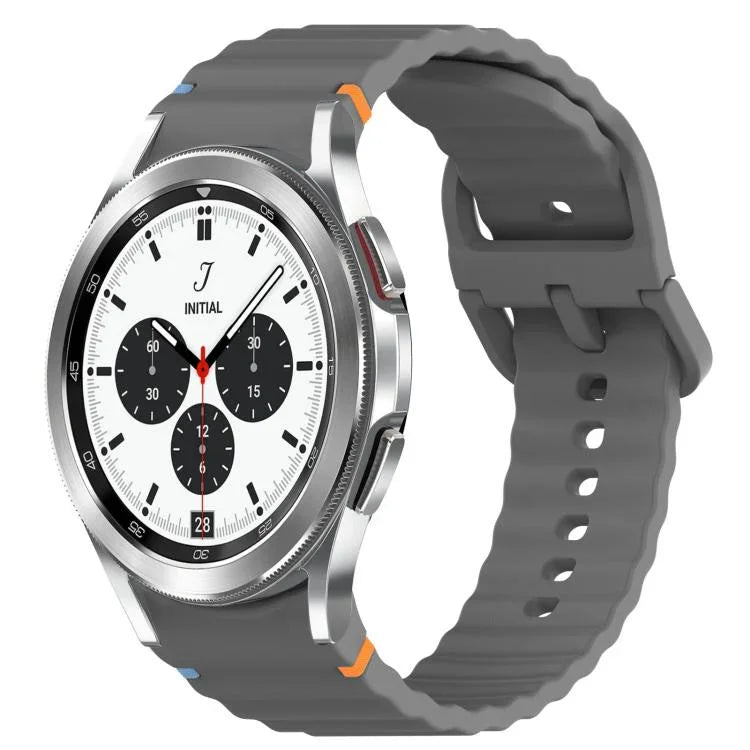 Bracelet de montre en silicone à dégagement rapide et à grain ondulé, pour Samsung Galaxy Watch 4 44mm, pour Samsung Galaxy Watch 4 40mm, pour Samsung Galaxy Watch 4 Classic 46mm, pour Samsung Galaxy Watch 4 Classic 42mm