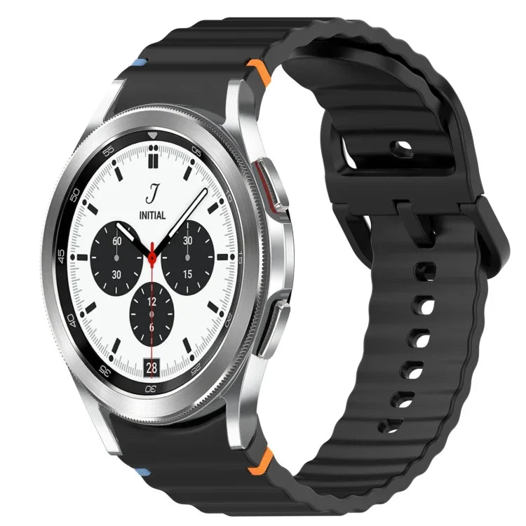 Bracelet de montre en silicone à dégagement rapide et à grain ondulé, pour Samsung Galaxy Watch 4 44mm, pour Samsung Galaxy Watch 4 40mm, pour Samsung Galaxy Watch 4 Classic 46mm, pour Samsung Galaxy Watch 4 Classic 42mm
