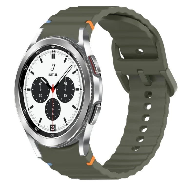 Bracelet de montre en silicone à dégagement rapide et à grain ondulé, pour Samsung Galaxy Watch 4 44mm, pour Samsung Galaxy Watch 4 40mm, pour Samsung Galaxy Watch 4 Classic 46mm, pour Samsung Galaxy Watch 4 Classic 42mm