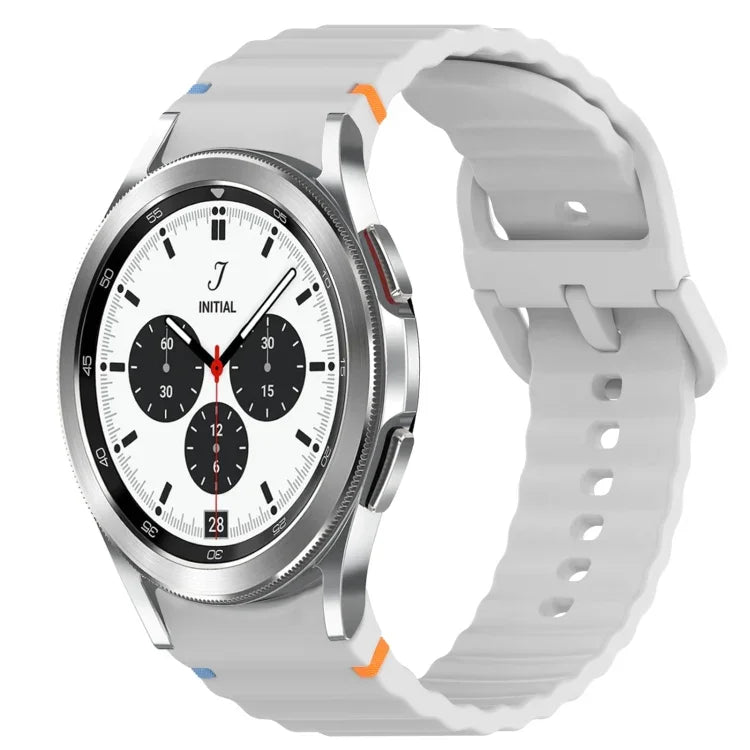 Bracelet de montre en silicone à dégagement rapide et à grain ondulé, pour Samsung Galaxy Watch 4 44mm, pour Samsung Galaxy Watch 4 40mm, pour Samsung Galaxy Watch 4 Classic 46mm, pour Samsung Galaxy Watch 4 Classic 42mm