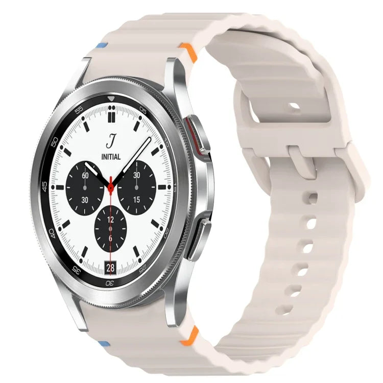 Bracelet de montre en silicone à dégagement rapide et à grain ondulé, pour Samsung Galaxy Watch 4 44mm, pour Samsung Galaxy Watch 4 40mm, pour Samsung Galaxy Watch 4 Classic 46mm, pour Samsung Galaxy Watch 4 Classic 42mm