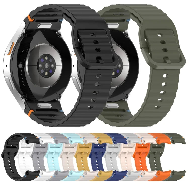 Bracelet de montre en silicone à dégagement rapide et à grain ondulé, pour Samsung Galaxy Watch 4 44mm, pour Samsung Galaxy Watch 4 40mm, pour Samsung Galaxy Watch 4 Classic 46mm, pour Samsung Galaxy Watch 4 Classic 42mm