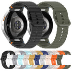Bracelet de montre en silicone à grain ondulé cousu avec libération rapide, pour Samsung Galaxy Watch FE 40mm, pour Samsung Galaxy Watch 7 44mm, pour Samsung Galaxy Watch 7 40mm, pour Samsung Galaxy Watch 6 Classic 47mm