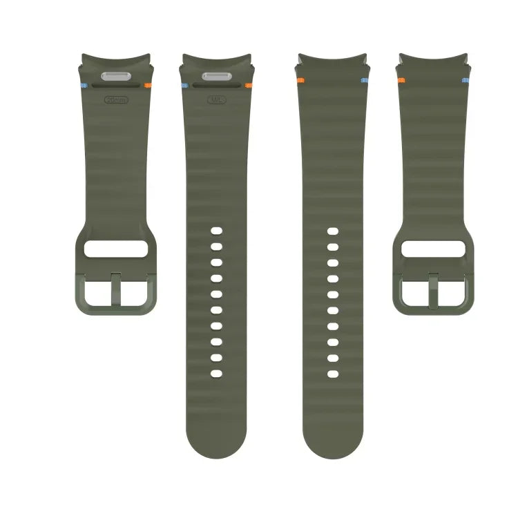 Bracelet de montre en silicone à dégagement rapide et à grain ondulé, pour Samsung Galaxy Watch 4 44mm, pour Samsung Galaxy Watch 4 40mm, pour Samsung Galaxy Watch 4 Classic 46mm, pour Samsung Galaxy Watch 4 Classic 42mm