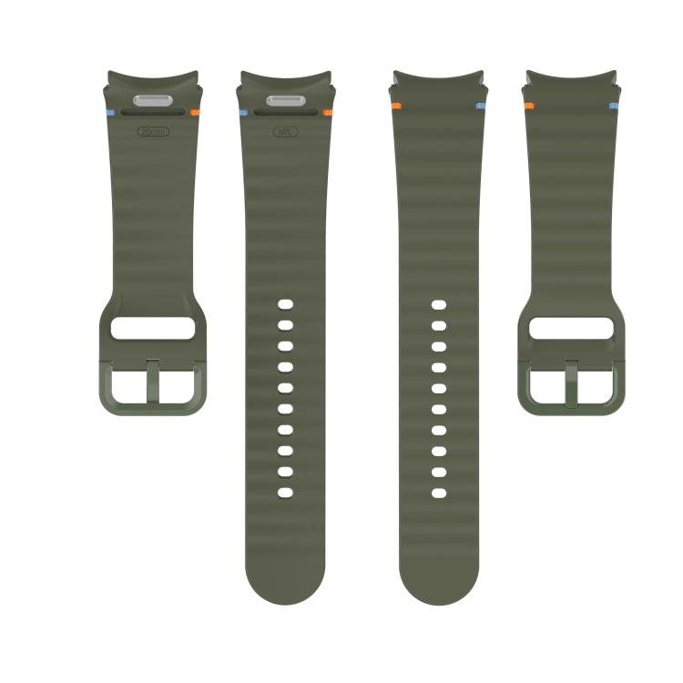 Bracelet de montre en silicone à grain ondulé cousu avec libération rapide, pour Samsung Galaxy Watch 6 44mm, pour Samsung Galaxy Watch 6 40mm, pour Samsung Galaxy Watch 6 Classic 43mm, pour Samsung Galaxy Watch 5 Pro Golf Edition