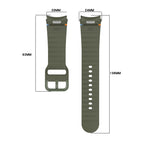 Bracelet de montre en silicone à grain ondulé cousu avec libération rapide, pour Samsung Galaxy Watch FE 40mm, pour Samsung Galaxy Watch 7 44mm, pour Samsung Galaxy Watch 7 40mm, pour Samsung Galaxy Watch 6 Classic 47mm