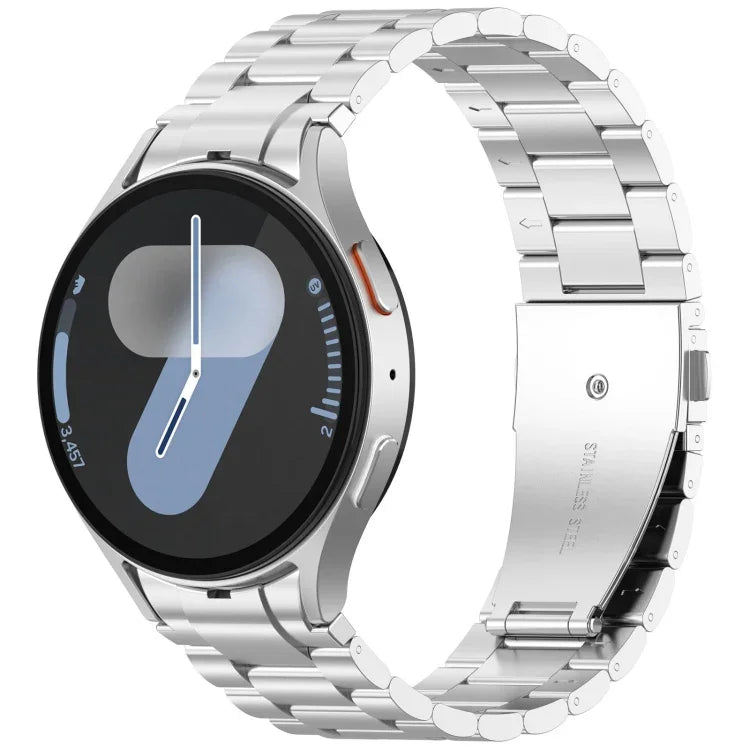 Bracelet de montre en métal à trois perles et bouton à dégagement rapide