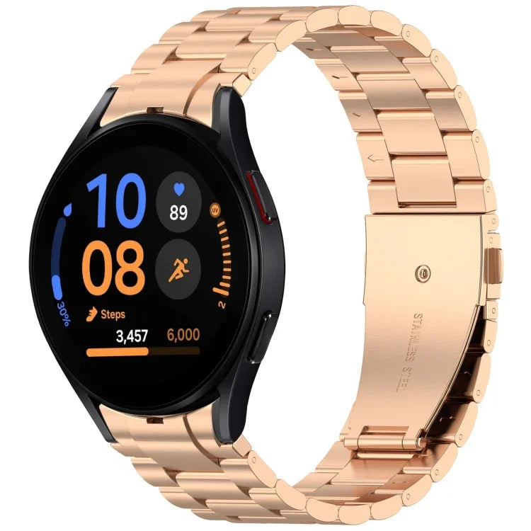 Bracelet de montre en métal à trois perles et bouton à dégagement rapide