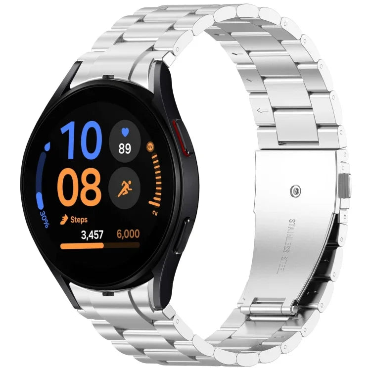 Bracelet de montre en métal à trois perles et bouton à dégagement rapide