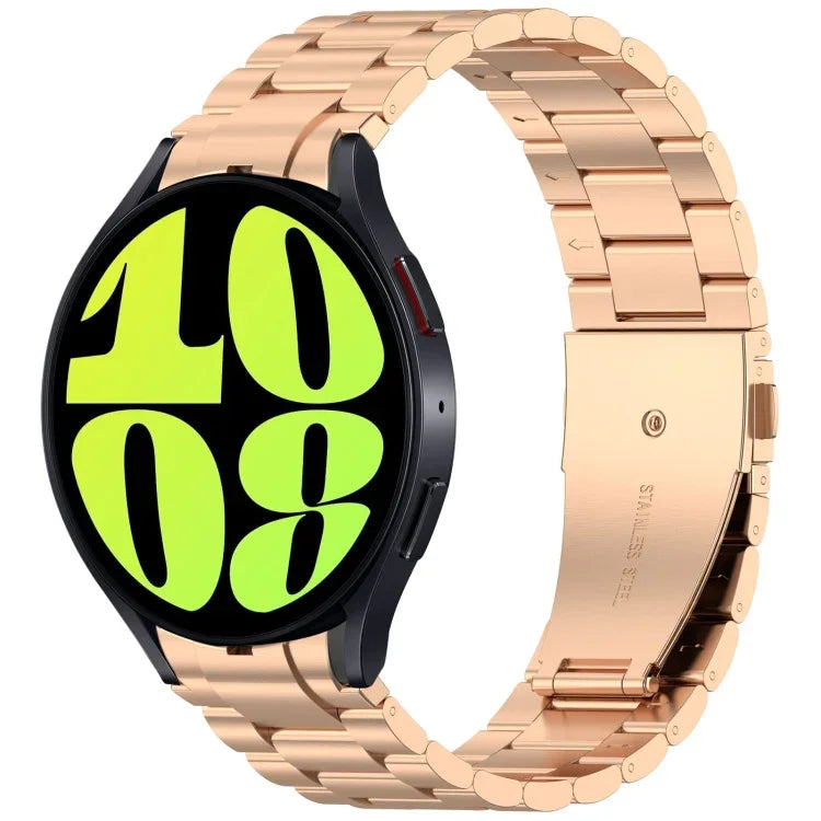 Bracelet de montre en métal à trois perles et bouton à dégagement rapide