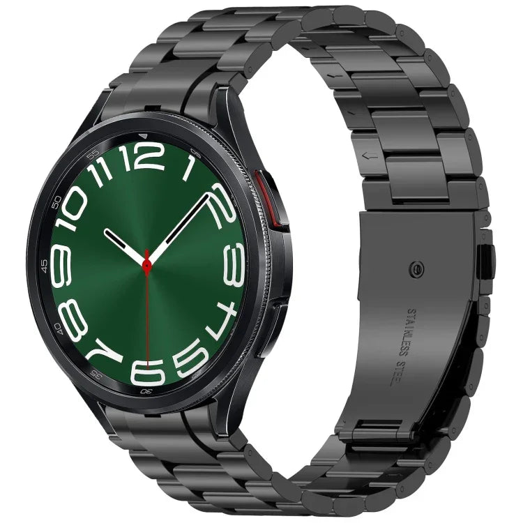 Bracelet de montre en métal à trois perles et bouton à dégagement rapide