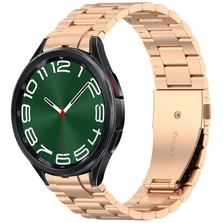 Bracelet de montre en métal à trois perles et bouton à dégagement rapide