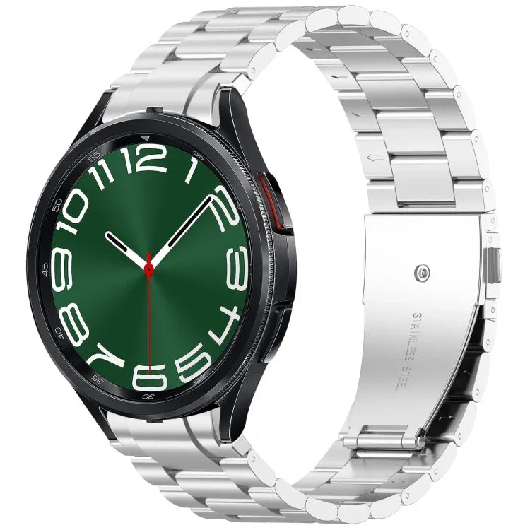 Bracelet de montre en métal à trois perles et bouton à dégagement rapide