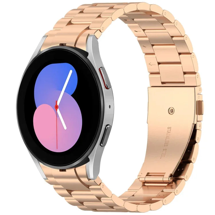 Bracelet de montre en métal à trois perles et bouton à dégagement rapide