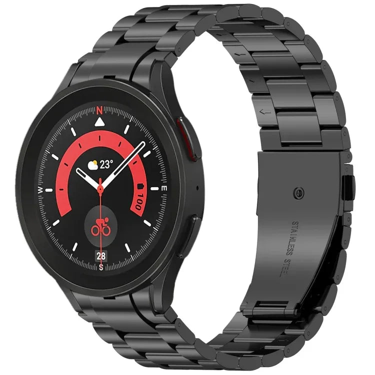 Bracelet de montre en métal à trois perles et bouton à dégagement rapide