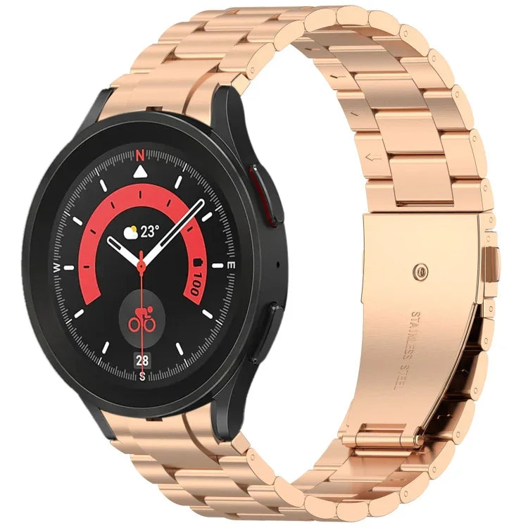 Bracelet de montre en métal à trois perles et bouton à dégagement rapide