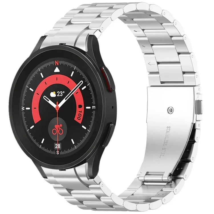 Bracelet de montre en métal à trois perles et bouton à dégagement rapide