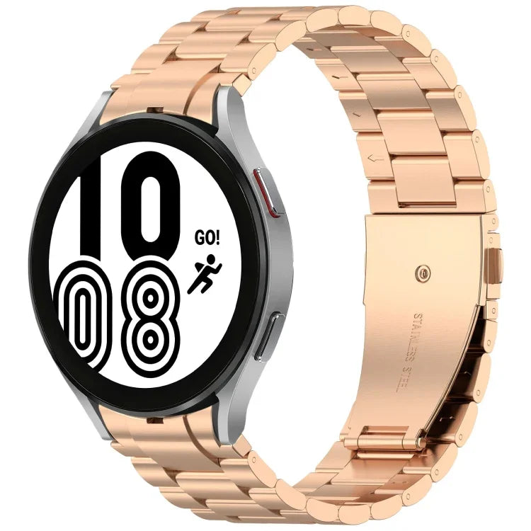 Bracelet de montre en métal à trois perles et bouton à dégagement rapide
