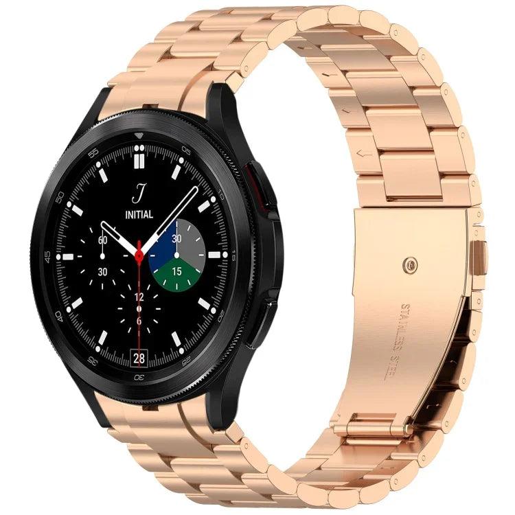 Bracelet de montre en métal à trois perles et bouton à dégagement rapide