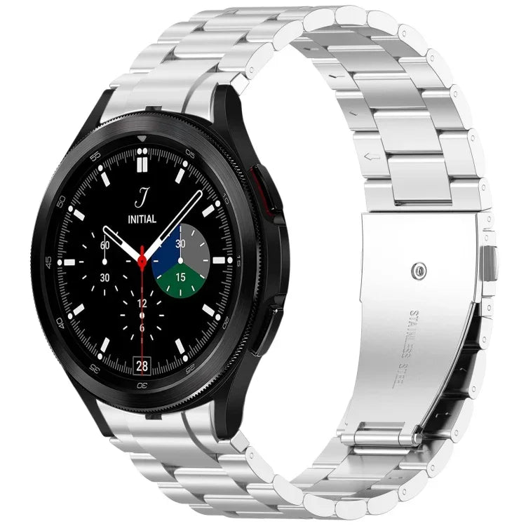 Bracelet de montre en métal à trois perles et bouton à dégagement rapide