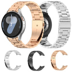 Bracelet de montre en métal à trois perles et bouton à dégagement rapide