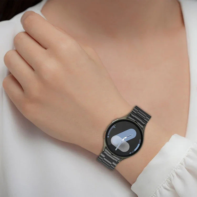 Bracelet de montre en métal à trois perles et bouton à dégagement rapide