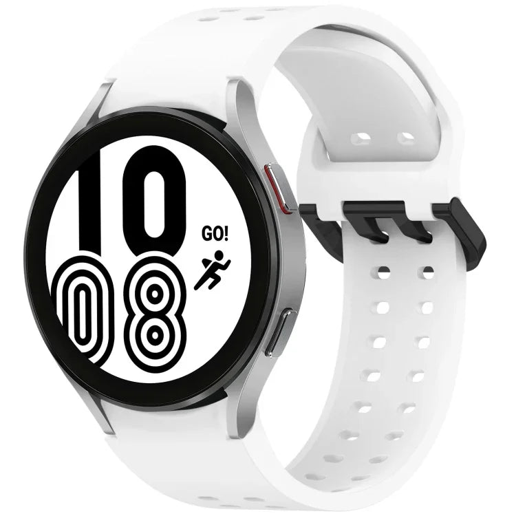 Bracelet de montre en silicone à dégagement rapide Diplopore Button, pour Samsung Galaxy Watch 4 40 / 44mm, pour Samsung Galaxy Watch 4 Classic 42 / 46mm