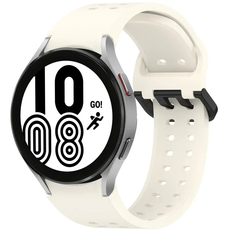 Diplopore Button Quick Release Silicone Watch Band, For Samsung Galaxy Watch 4 40 / 44mm, For Samsung Galaxy Watch 4 Classic 42 / 46mm