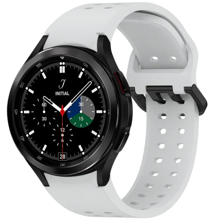 Diplopore Button Quick Release Silicone Watch Band, For Samsung Galaxy Watch 4 40 / 44mm, For Samsung Galaxy Watch 4 Classic 42 / 46mm