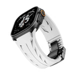 Bracelet de montre en acier inoxydable noir avec boucle papillon et silicone Tailor, pour Apple Watch 44 mm / 45 mm / 46 mm / 49 mm