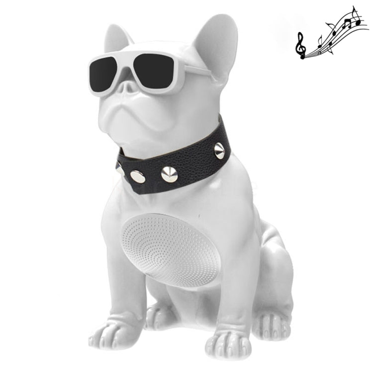 Haut-parleur stéréo sans fil Bluetooth CH-M10 Bulldog, support carte TF / clé USB / FM, blanc