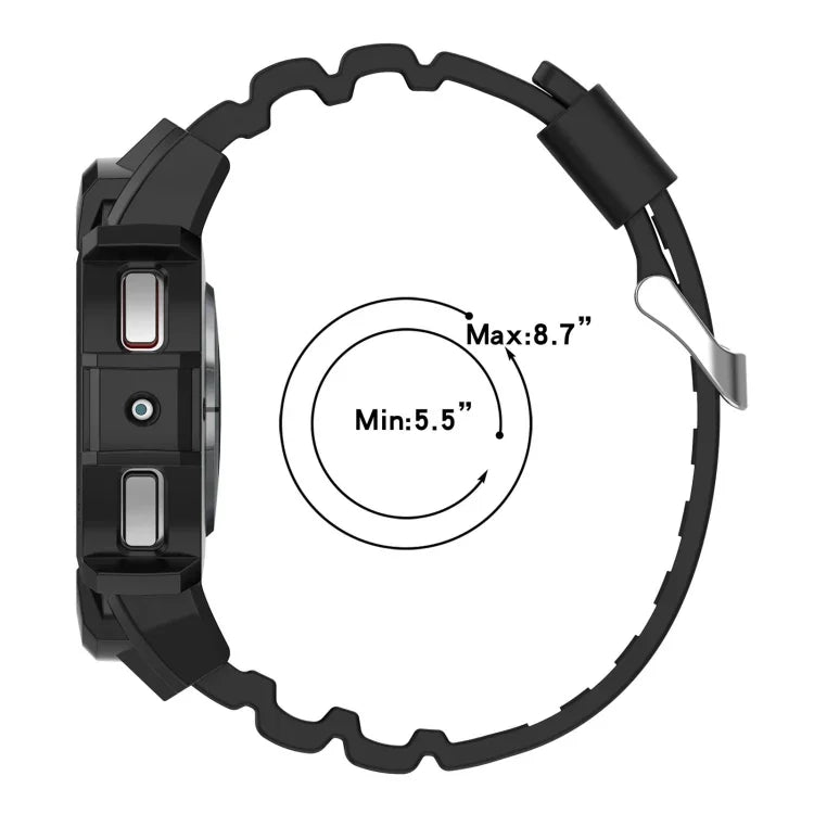 Armor Silicone Watch Band with Watch Case Set, For Samsung Galaxy Watch 7 44mm, For Samsung Galaxy Watch 7 40mm