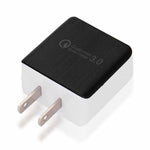 Chargeur rapide à câble rétractable 1USB QC 3.0, prise US, noir, blanc
