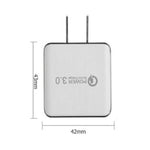 Chargeur rapide à câble rétractable 1USB QC 3.0, prise US, noir, blanc