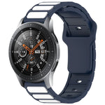 Bracelet de montre en silicone bicolore en forme de I, pour Samsung Galaxy Watch 20 mm, pour Samsung Galaxy Watch 22 mm