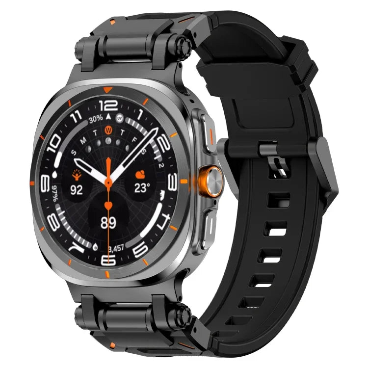 Bracelet de montre en silicone à dégagement rapide avec connecteur noir, pour Samsung Galaxy Watch Ultra 47 mm / Ultra 2025