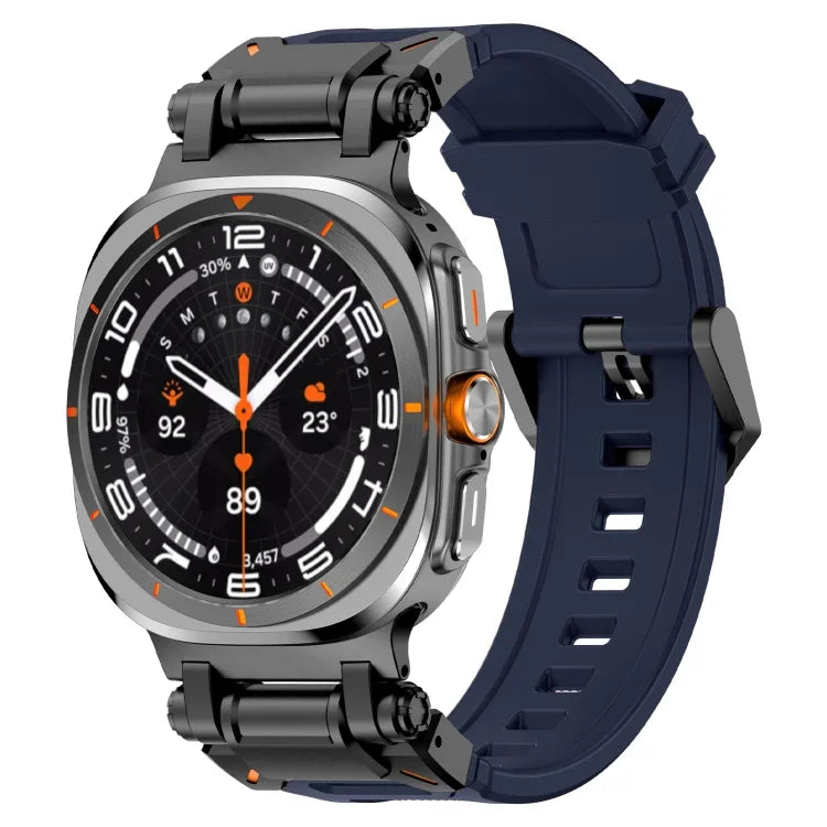 Bracelet de montre en silicone à dégagement rapide avec connecteur noir, pour Samsung Galaxy Watch Ultra 47 mm / Ultra 2025