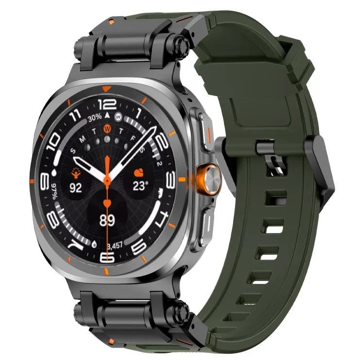 Bracelet de montre en silicone à dégagement rapide avec connecteur noir, pour Samsung Galaxy Watch Ultra 47 mm / Ultra 2025