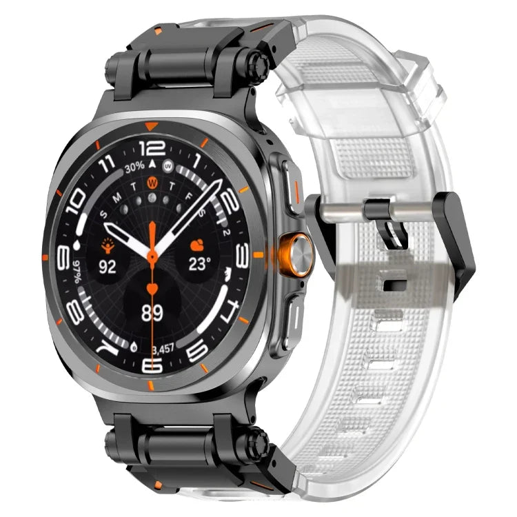 Bracelet de montre en silicone à dégagement rapide avec connecteur noir, pour Samsung Galaxy Watch Ultra 47 mm / Ultra 2025