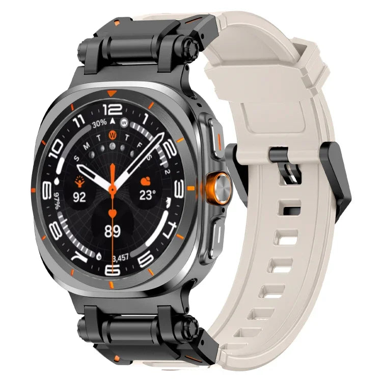Bracelet de montre en silicone à dégagement rapide avec connecteur noir, pour Samsung Galaxy Watch Ultra 47 mm / Ultra 2025