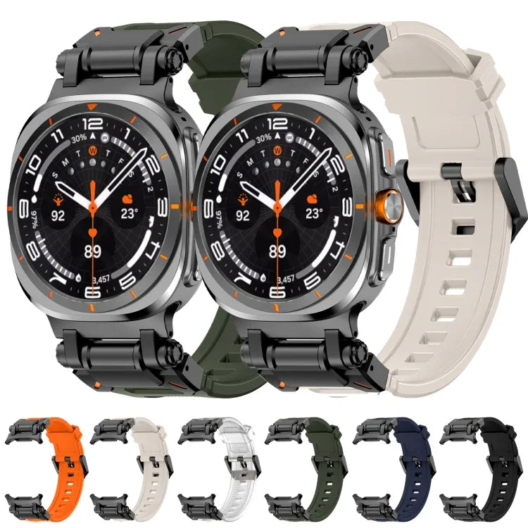 Bracelet de montre en silicone à dégagement rapide avec connecteur noir, pour Samsung Galaxy Watch Ultra 47 mm / Ultra 2025