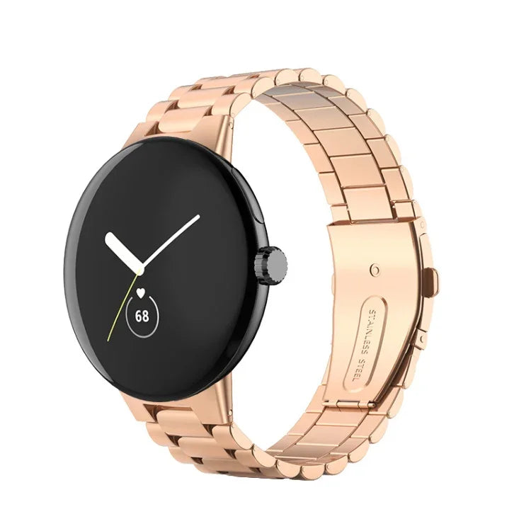 Bracelet de montre intégré en acier inoxydable à trois billes, pour Google Pixel Watch 4 / Watch 3 45mm