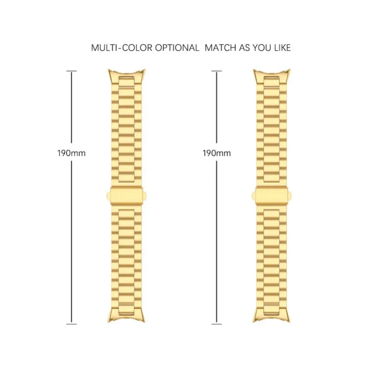 Bracelet de montre intégré en acier inoxydable à trois billes, pour Google Pixel Watch 4 / Watch 3 45mm